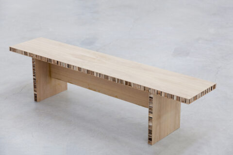Japanese knotweed honeycomb bench, © Samy Rio