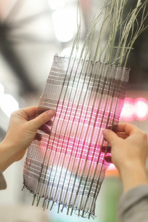 Weaving tests using rushes, © Atelier LUMA